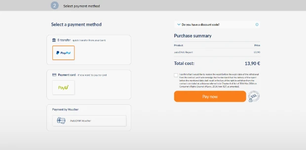 How to Buy the autoDNA report - Finalize Your Purchase