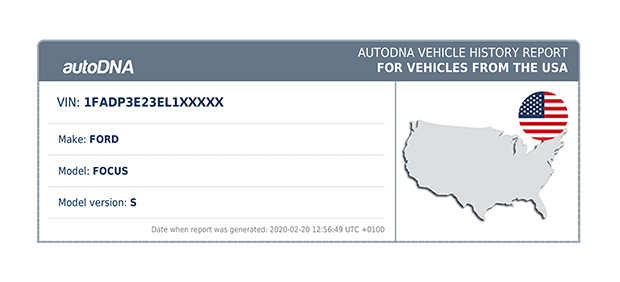 autoDNA Vehicle History Report for Vehicles from the USA - Initial Information